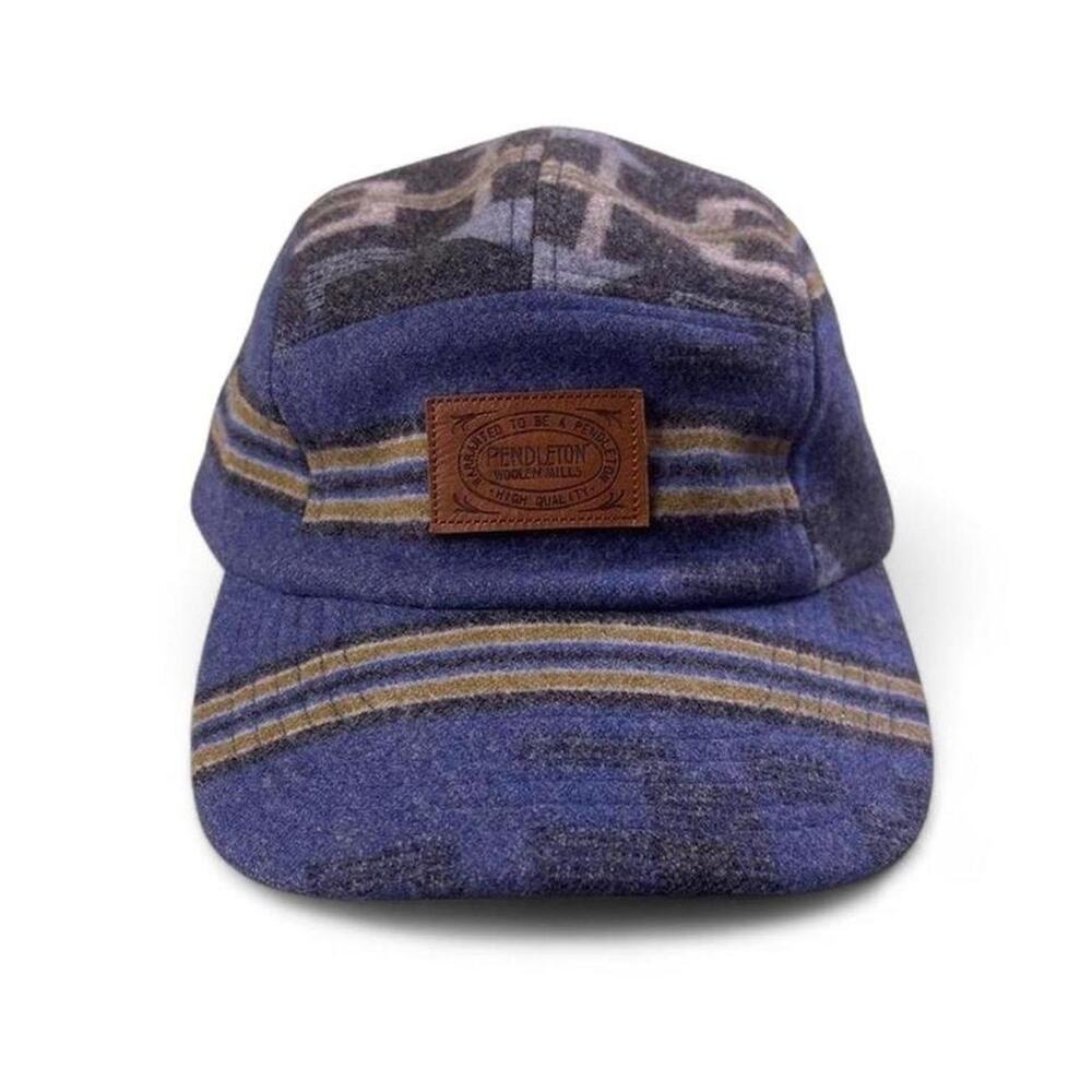Pendleton Wool Hat Mens Southwestern Aztec Tribal Strapback 5 Panel Cap Blue